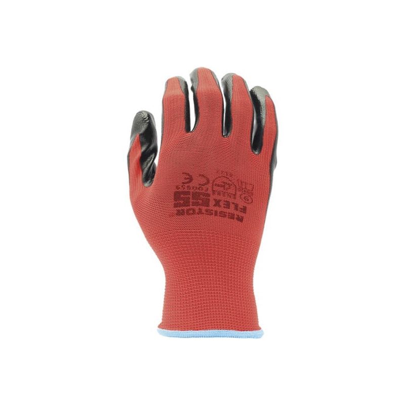 RESISTOR - 12 PARES DE GUANTES FLEX 55 PALMA NITRILO RESISTOR TALLA 10