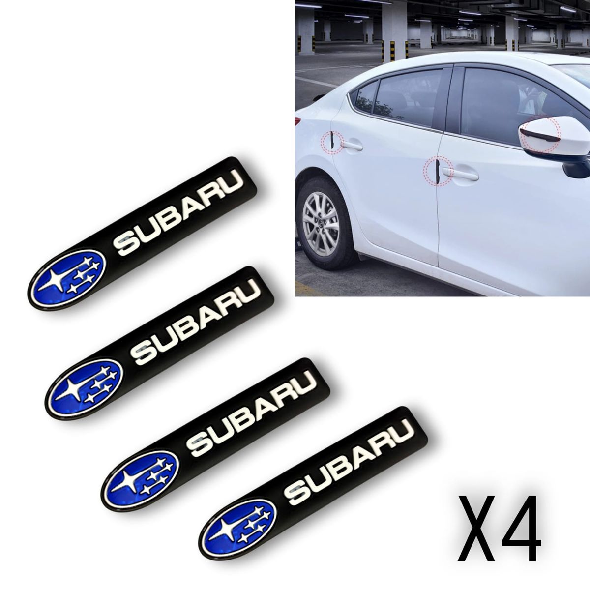 GENERICO - X4 Topes Protectores de Puerta Topes Goma Auto Tunning 0510