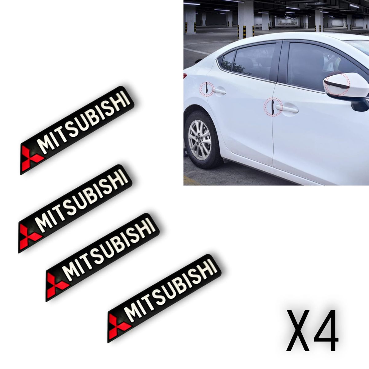 GENERICO - X4 Topes Protectores de Puerta Topes Goma Auto Tunning 0505