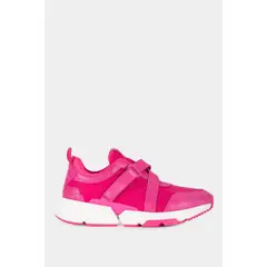 VELEZ - Zapatilla de cuero y textil para mujer color Fucsia