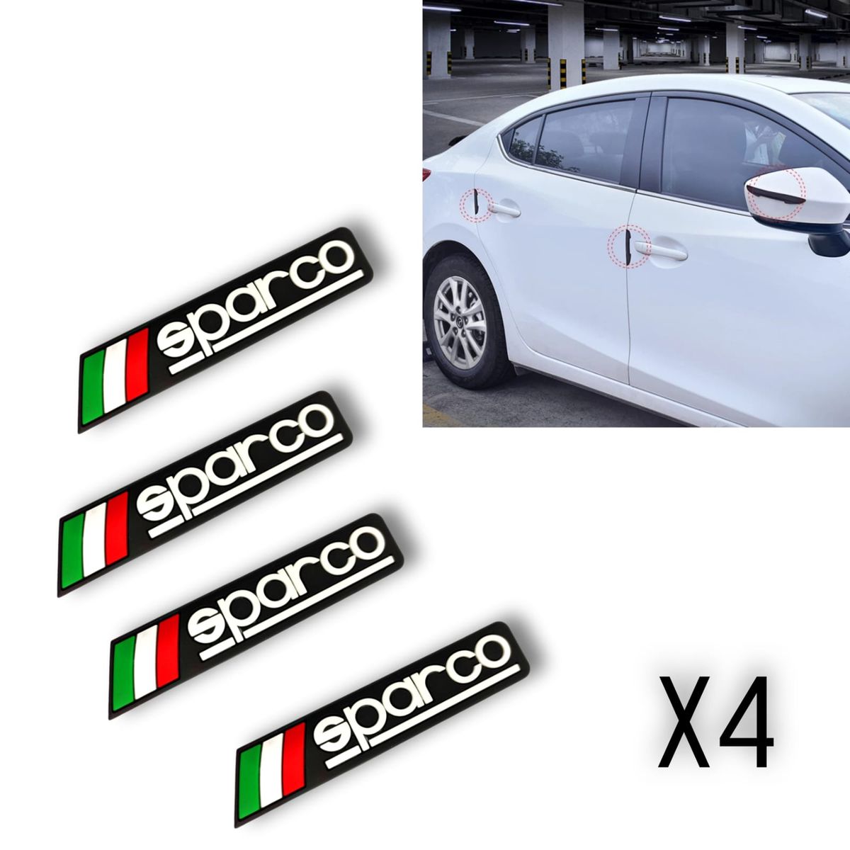 GENERICO - X4 Topes Protectores de Puerta Topes Goma Auto Tunning 0662