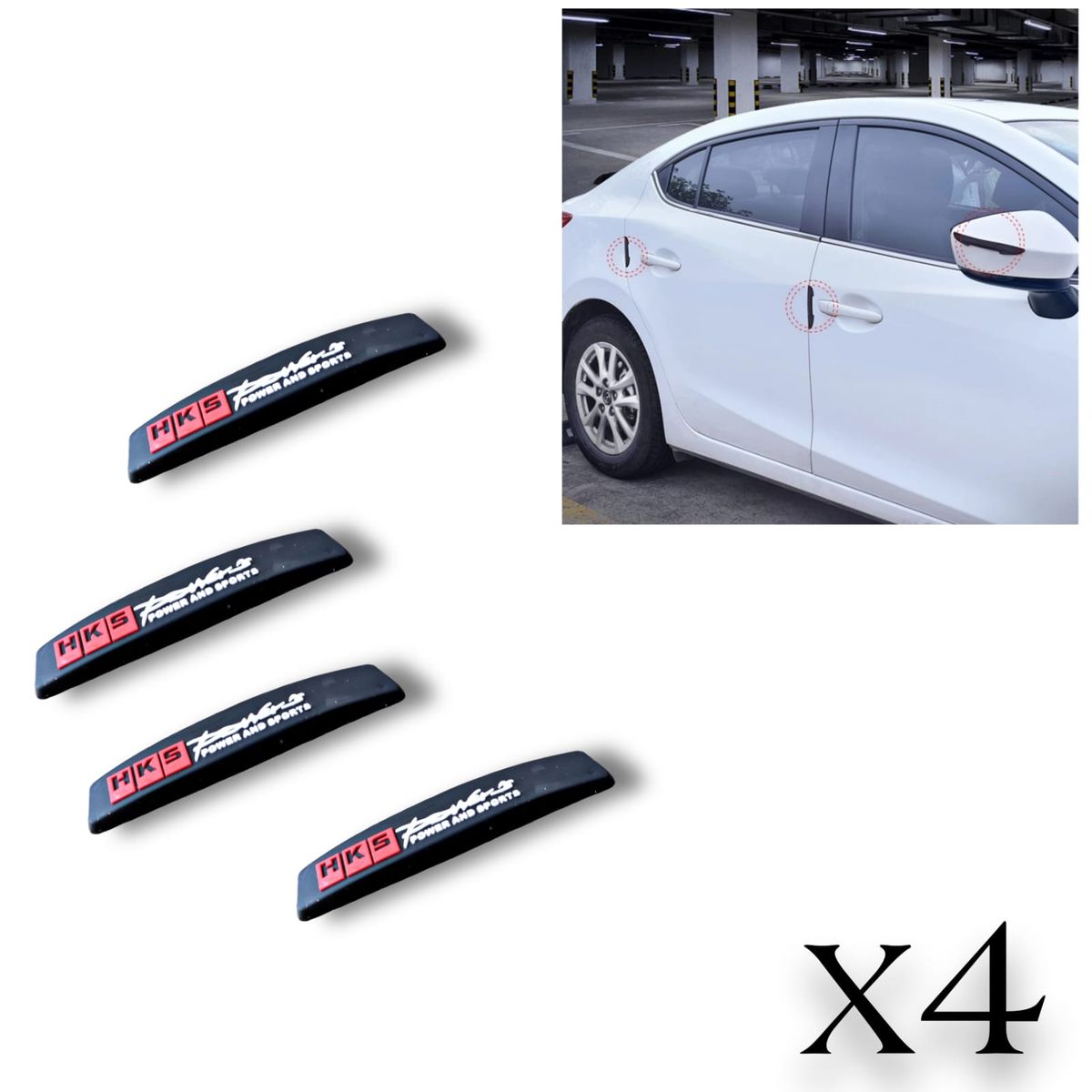 GENERICO - X4 Topes Protectores de Puerta Topes Goma Auto Tunning 1179