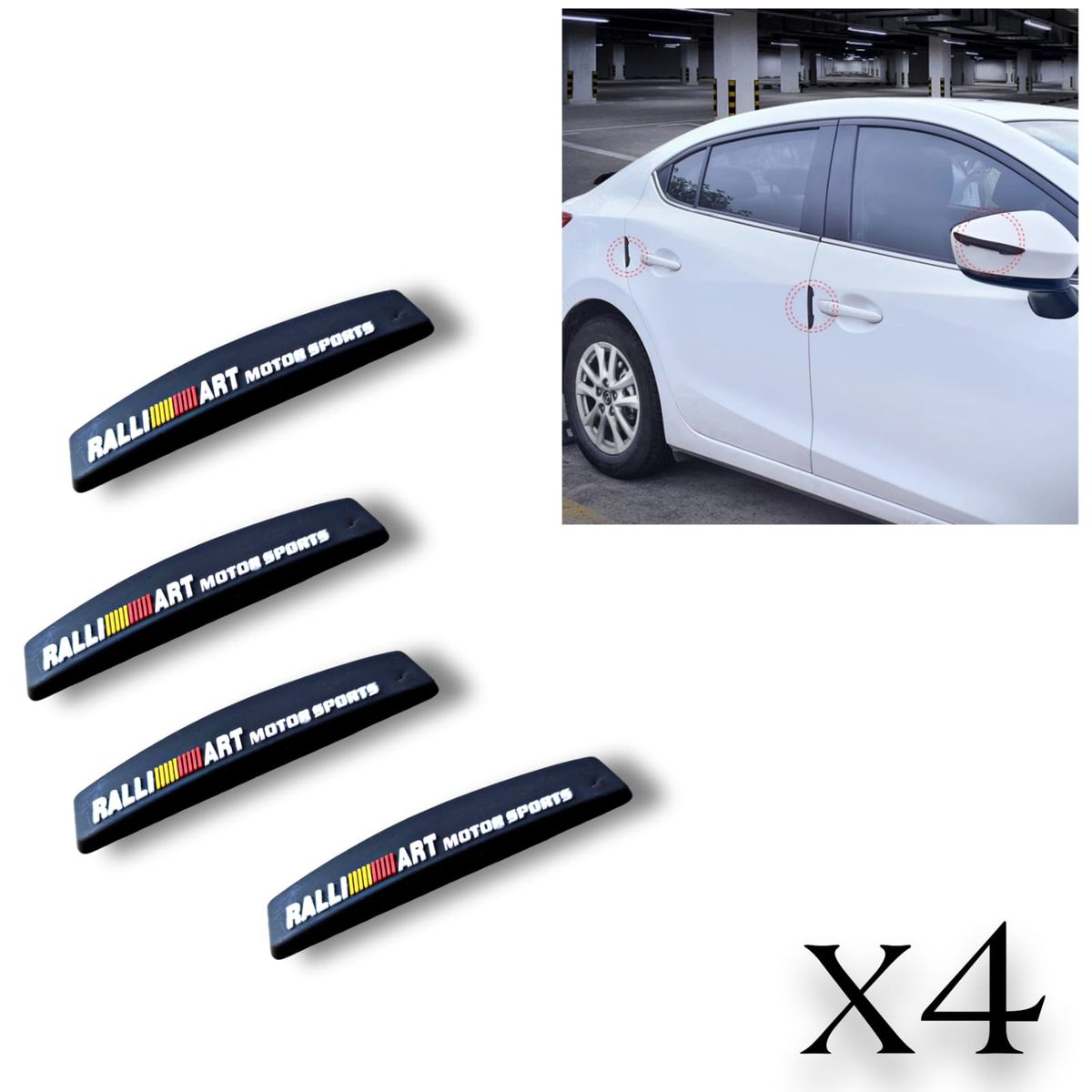 GENERICO - X4 Topes Protectores de Puerta Topes Goma Auto Tunning 0622