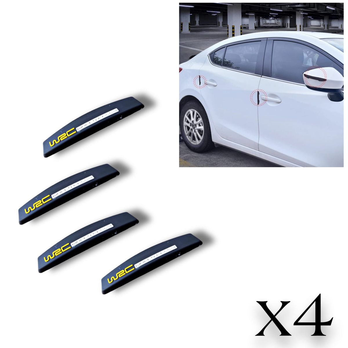 GENERICO - X4 Topes Protectores de Puerta Topes Goma Auto Tunning 0626