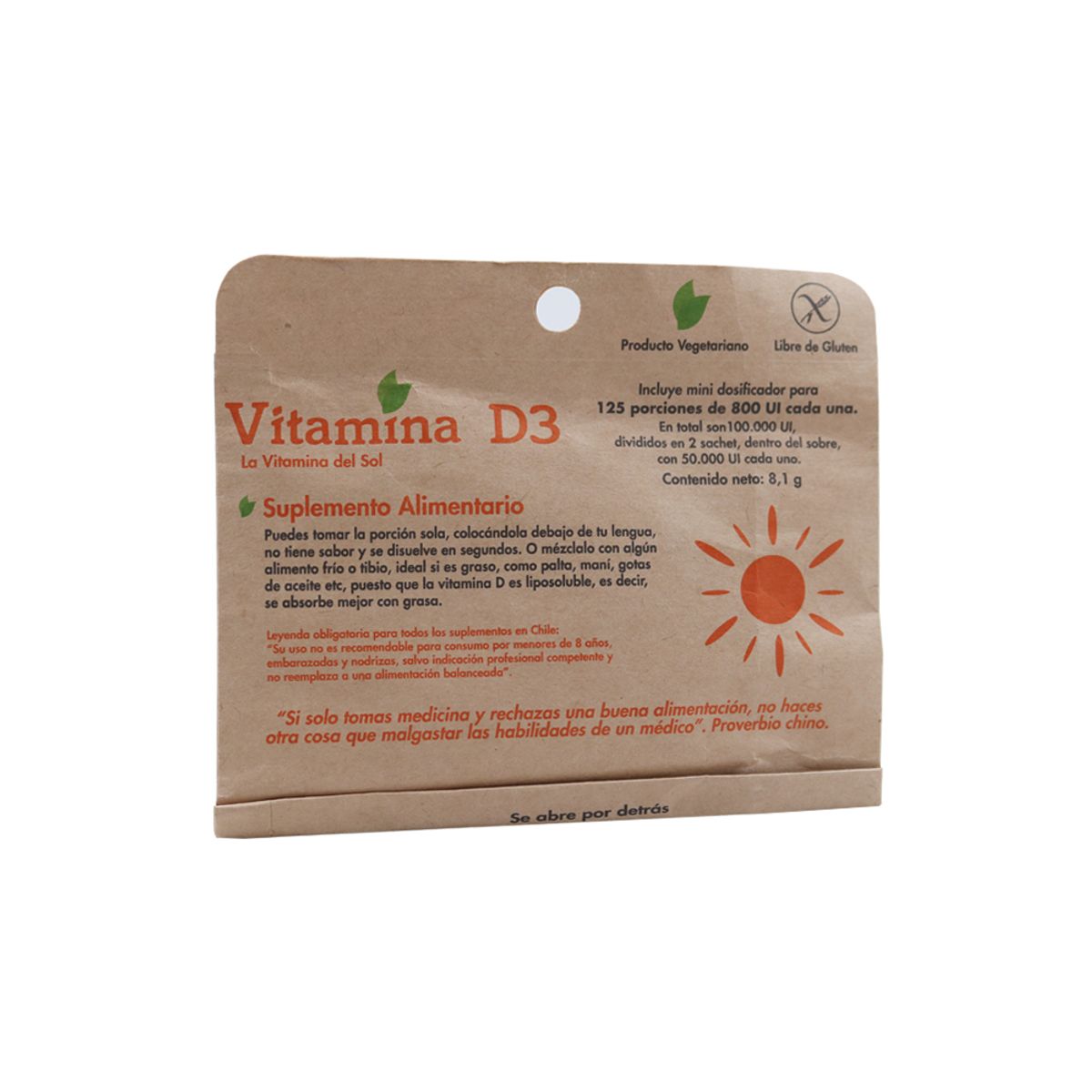 DULZURA NATURAL - Vitamina D3 5 gr -125 porciones