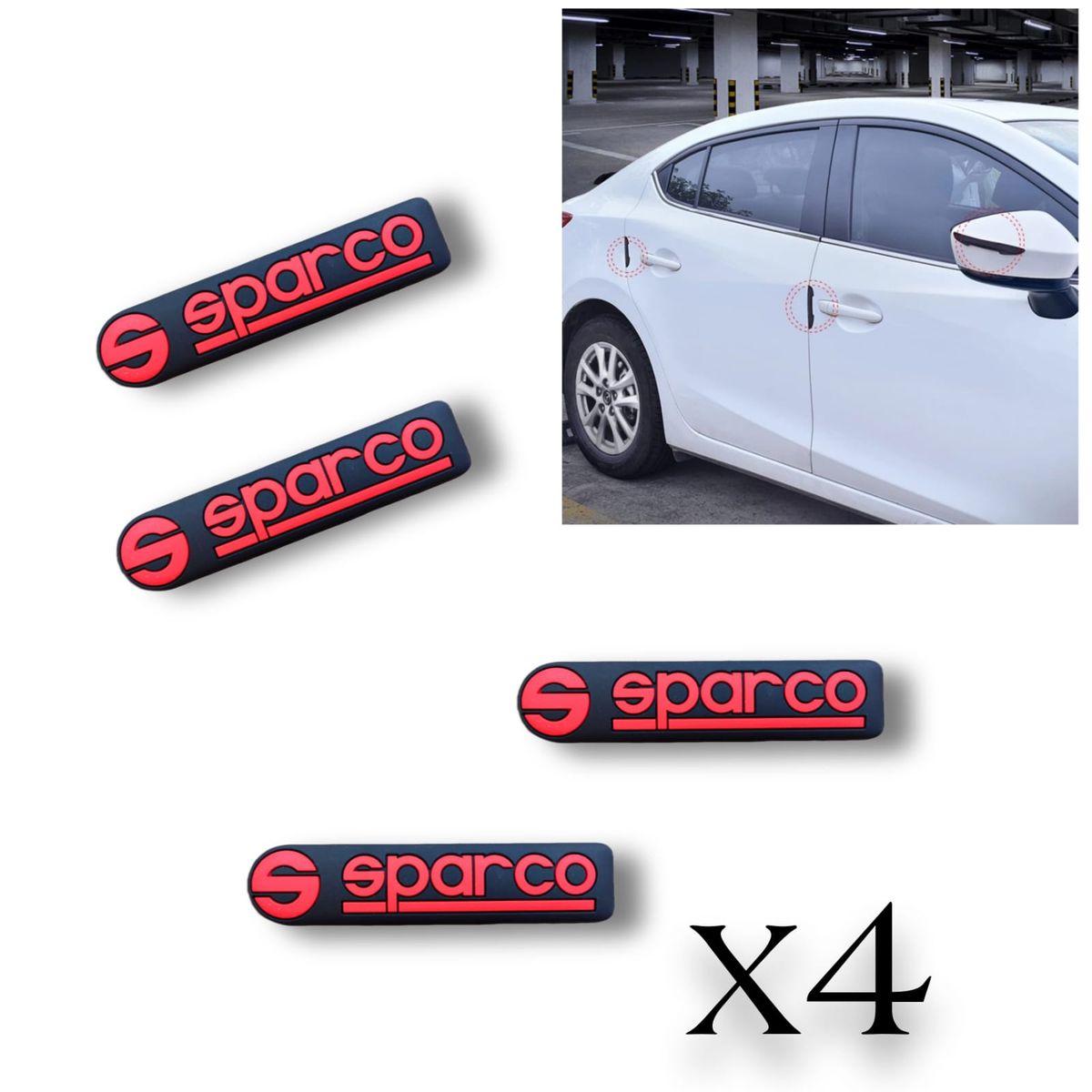 GENERICO - X4 Topes Protectores de Puerta Topes Goma Auto Tunning 0508