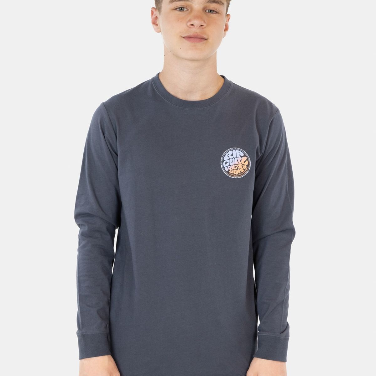 RIP CURL - Polera Old Wetsuit Ls Tee Gris Infantil Rip Curl