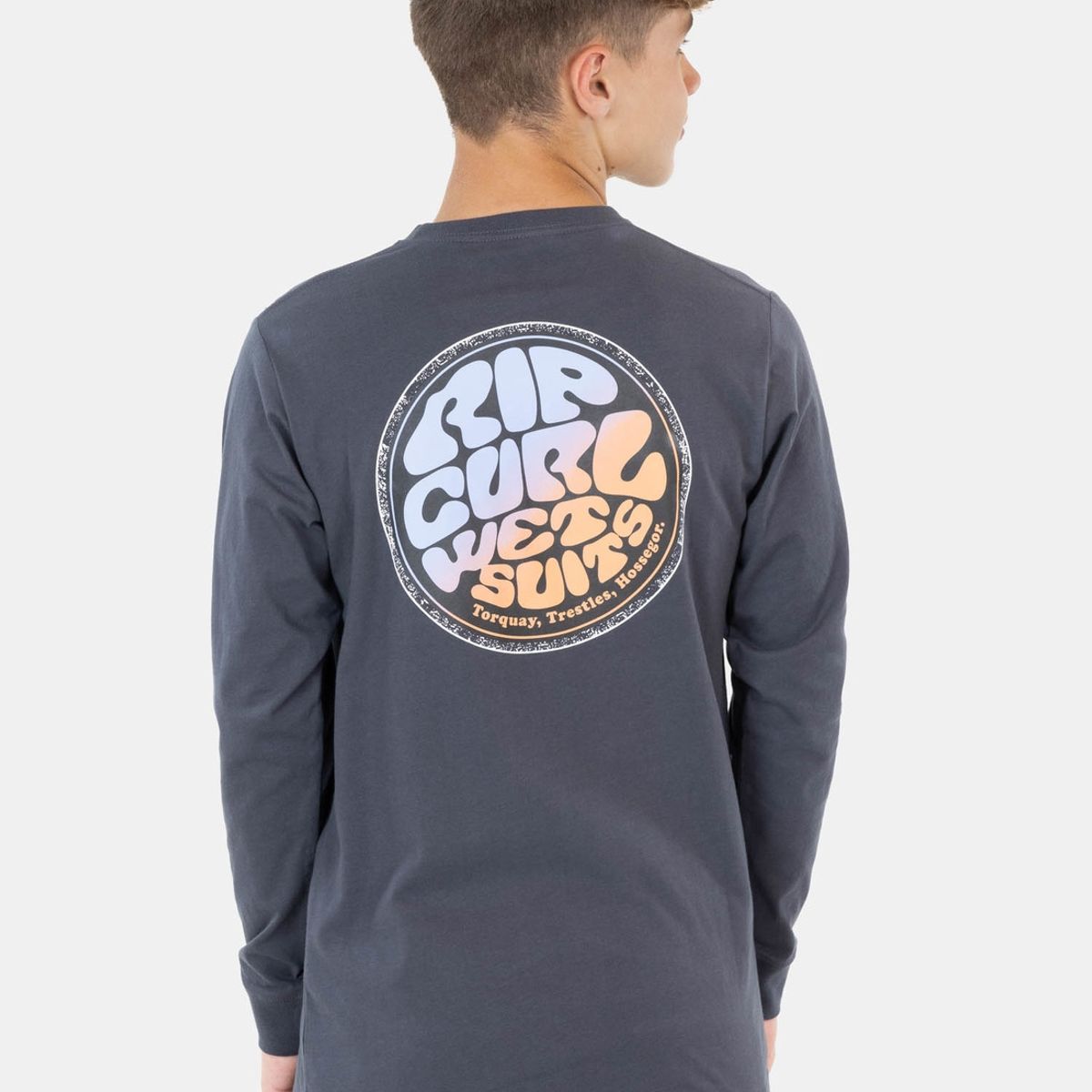 RIP CURL - Polera Old Wetsuit Ls Tee Gris Infantil Rip Curl