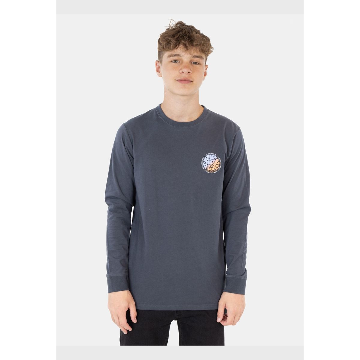 RIP CURL - Polera Old Wetsuit Ls Tee Gris Infantil Rip Curl