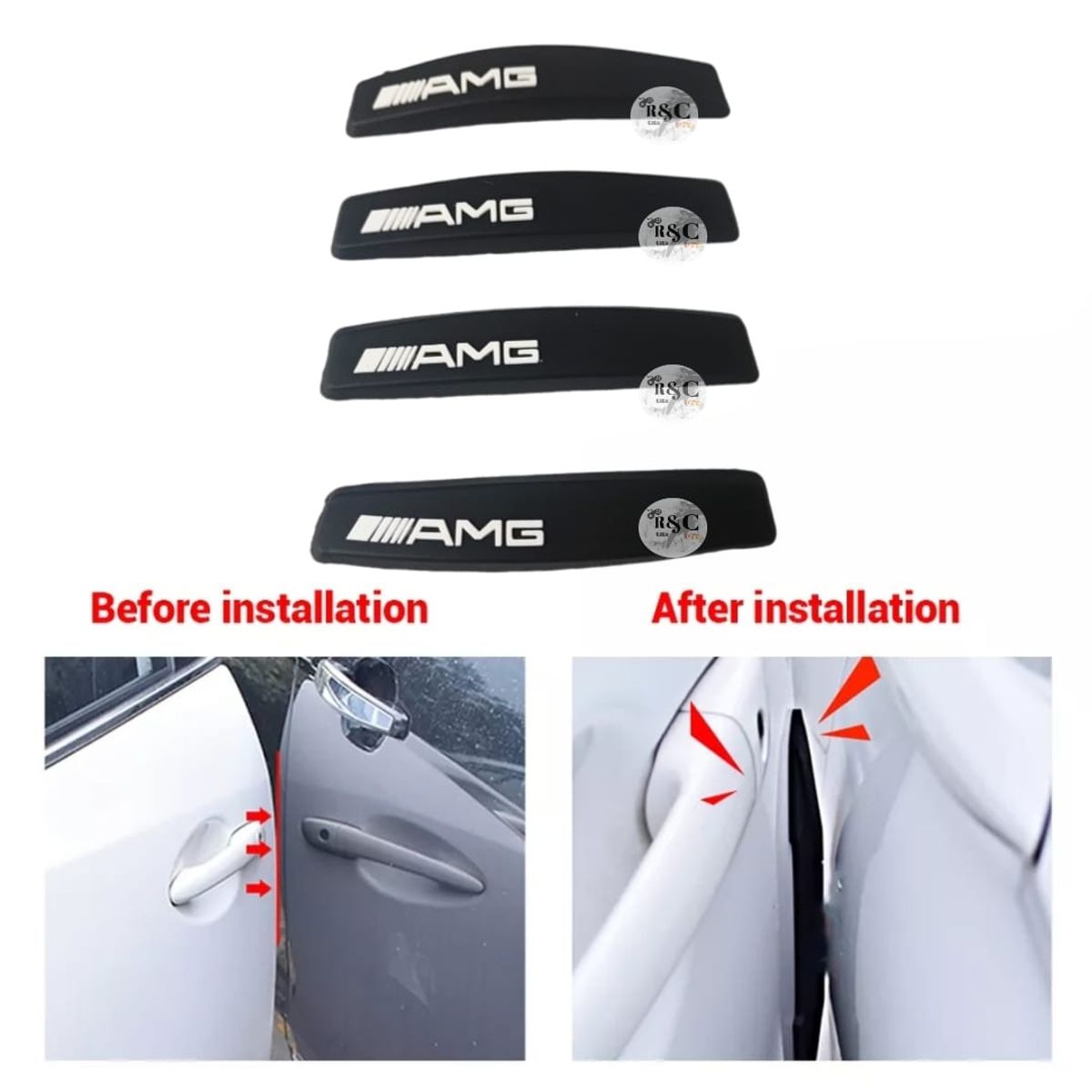 GENERICO - X4 Topes Protectores de Puerta Topes Goma Auto Tunning 0899