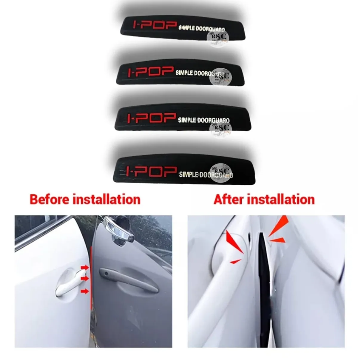 GENERICO - X4 Topes Protectores de Puerta Topes Goma Auto Tunning 0901