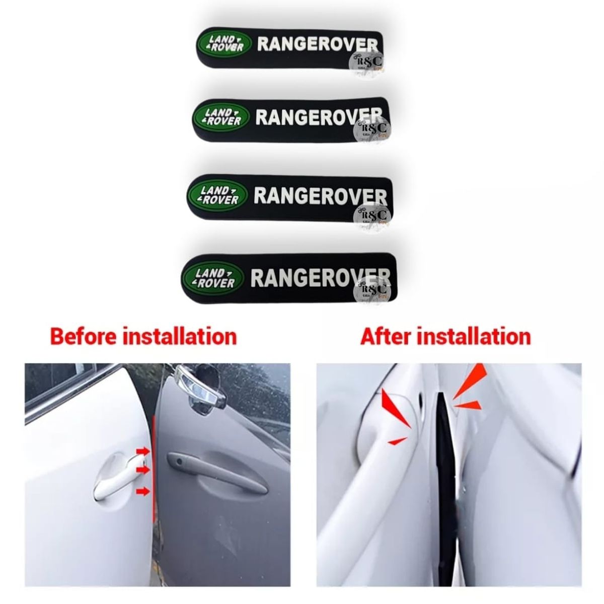 GENERICO - X4 Topes Protectores de Puerta Topes Goma Auto Tunning 0895