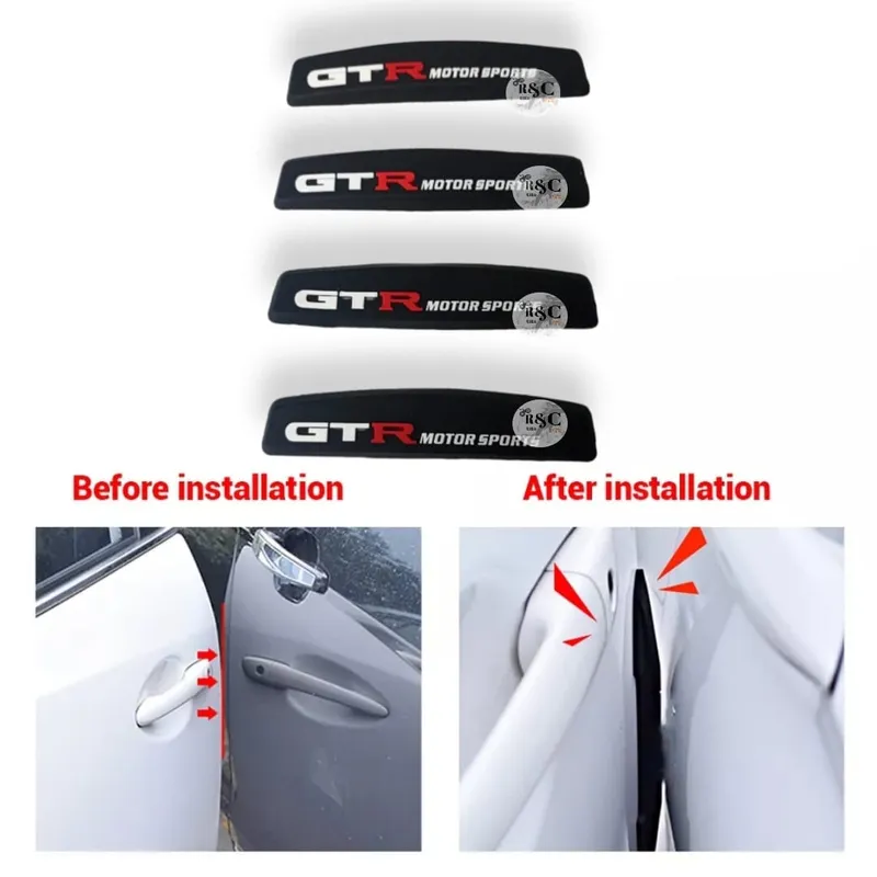 GENERICO - X4 Topes Protectores de Puerta Topes Goma Auto Tunning 0898