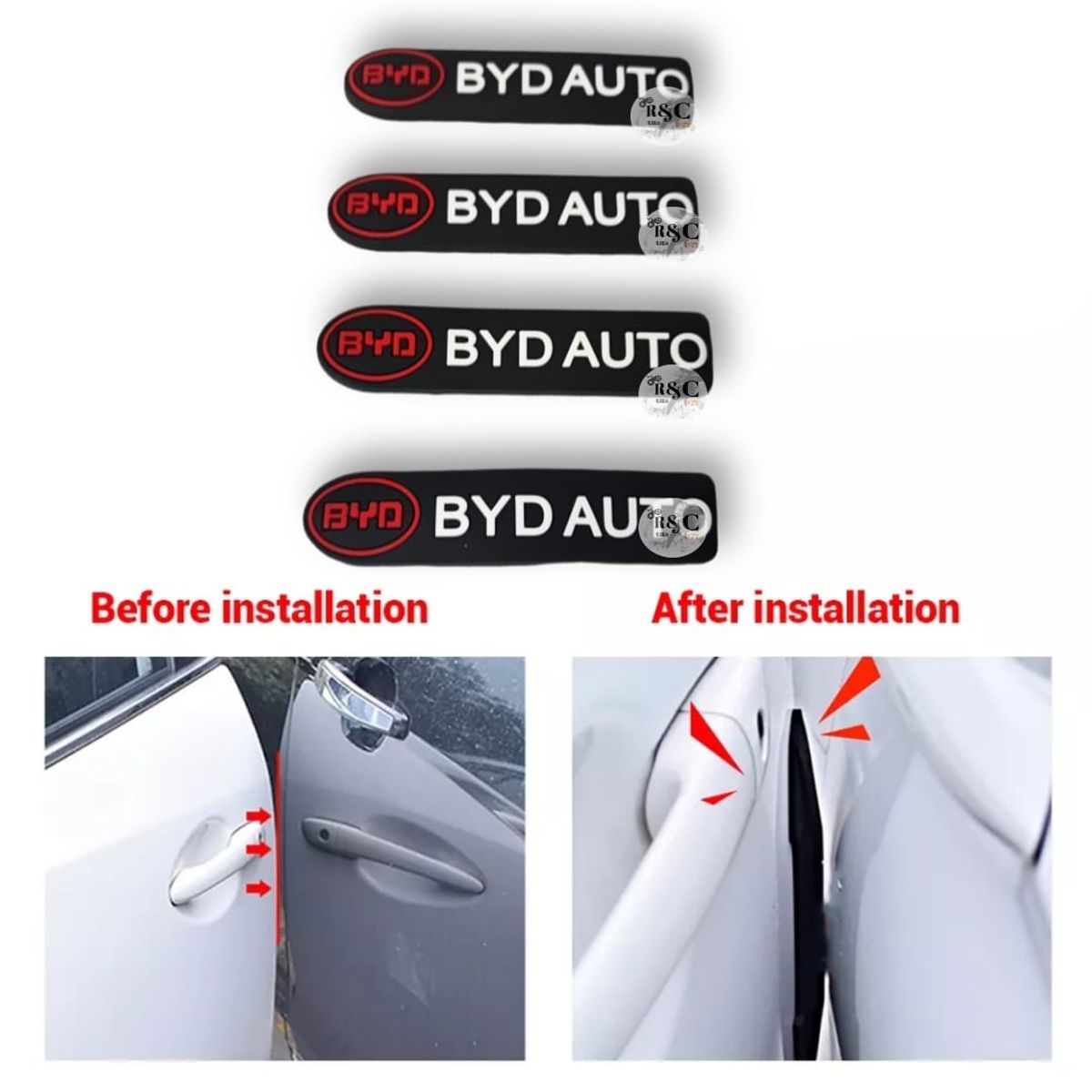 GENERICO - X4 Topes Protectores de Puerta Topes Goma Auto Tunning 0897