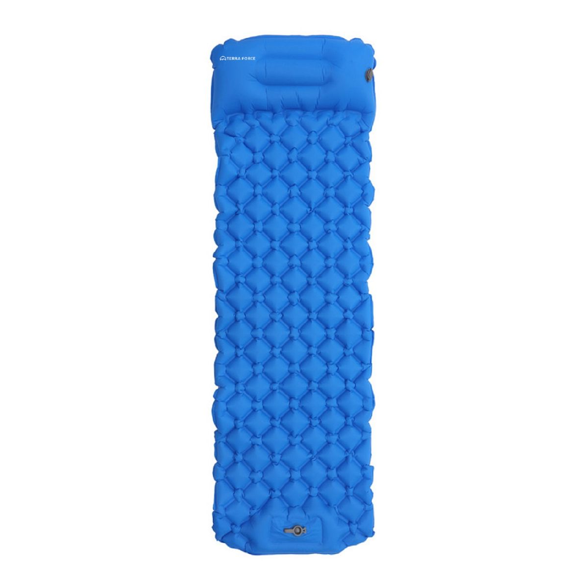 TERRA FORCE - MAT CAMPING CON INFLADOR INTEGRADO AZUL