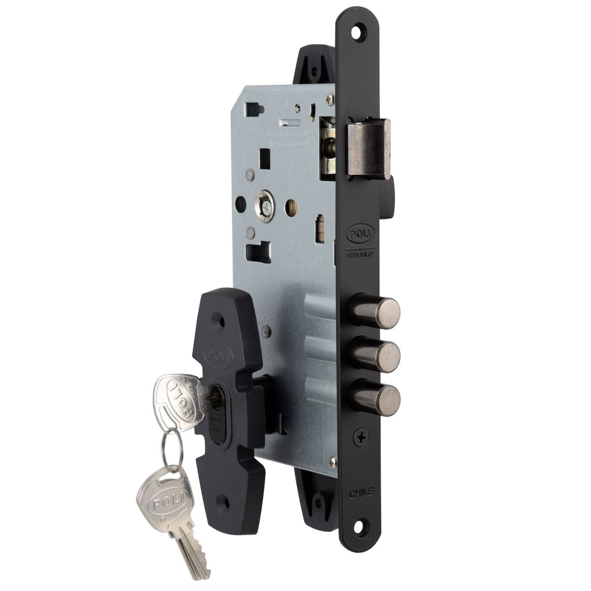 POLI - Cerradura Embutida Nórdica Oval B60 Acceso 1/2 Negro