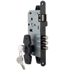 POLI - Cerradura Embutida Nórdica Oval B60 Acceso 1/2 Negro