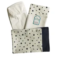 Juego de sabanas cuna colecho estrellas azul marino