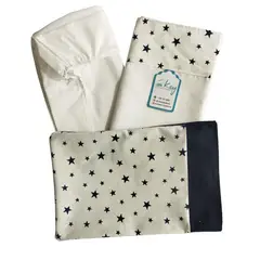 GENERICO - Juego de sabanas cuna colecho estrellas azul marino