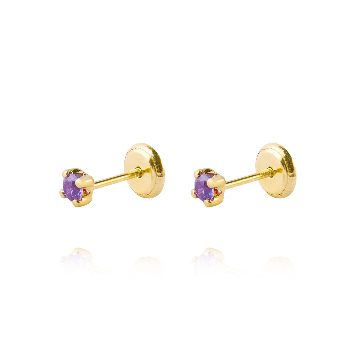 JB JOYAS BARON - Aros de Oro 9kt Amatista 4 Grifas