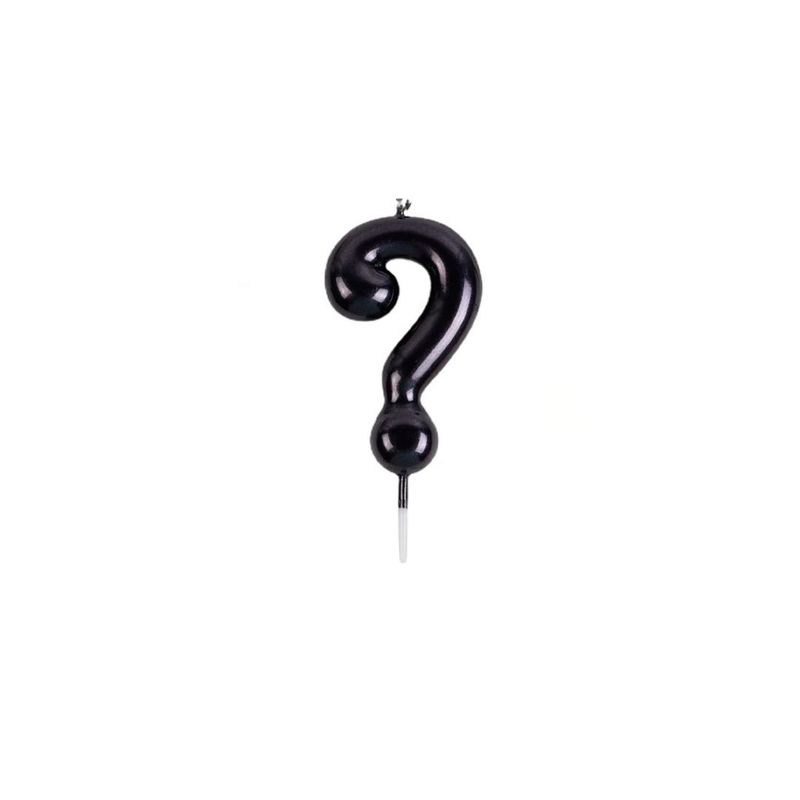GENERICO - Vela De Signo De Interrogacion Negra 8cm