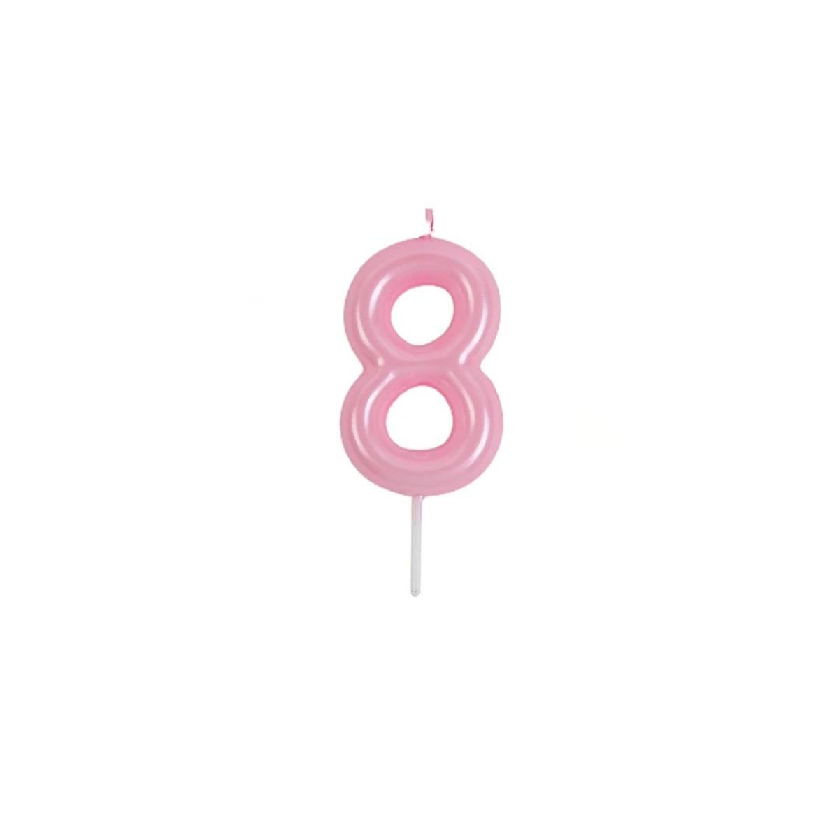 GENERICO - Vela De Numero 8 Rosa 8Cm