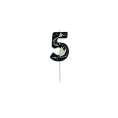 GENERICO - Vela De Numero 5 Mariposa Negro 11cm