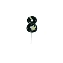 GENERICO - Vela De Numero 8 Mariposa Negro 11cm