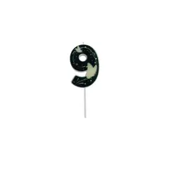 GENERICO - Vela De Numero 9 Mariposa Negro 11cm