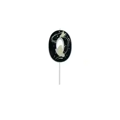 GENERICO - Vela De Numero 0 Mariposa Negro 11cm