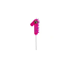 GENERICO - Vela De Numero 1 Dinosaurio Fucsia 11cm