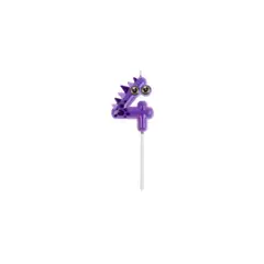 GENERICO - Vela De Numero 4 Dinosaurio Purpura 11cm
