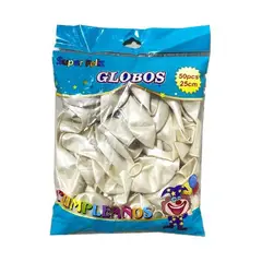 GENERICO - Globos 25 Cm 50 Unidades Color Blanco Latex