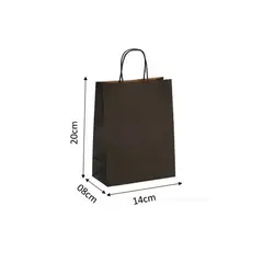 GENERICO - Bolsas de Papel Negras 14x08x20 por 20 unidades