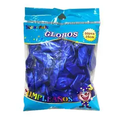 GENERICO - Globos 25 Cm 50 Unidades Color Azul Latex