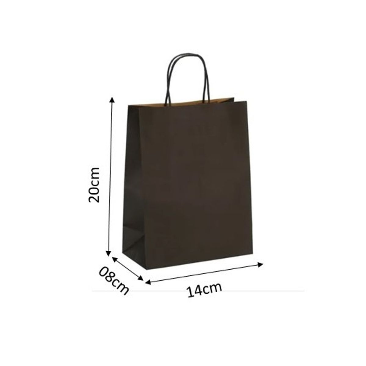 GENERICO - Bolsas de Papel Negras 14x08x20 por 50 unidades