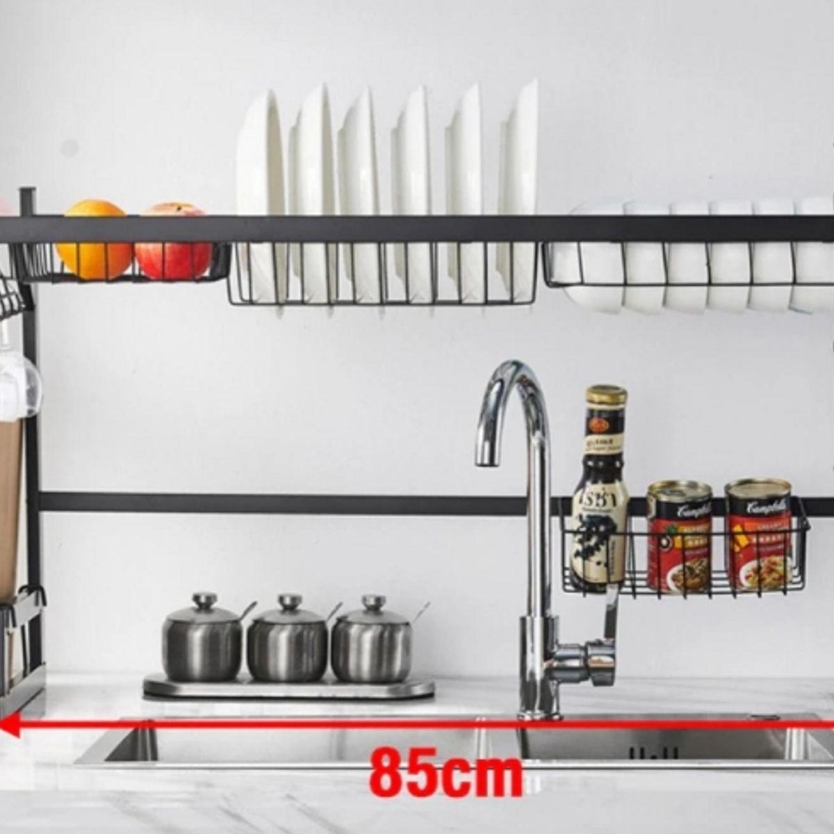 GENERICO - Secador Organizador Escurridor De Plato Loza 85Cm / 2 Niveles