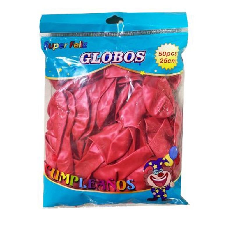 GENERICO - Globos 25 Cm 50 Unidades Color Rojo Latex