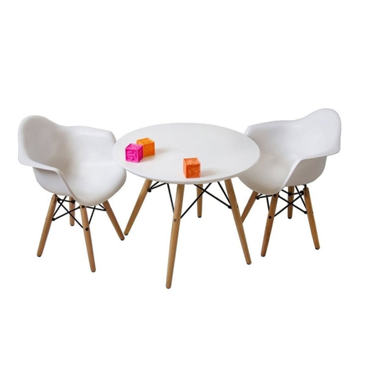 CORI CORI - Pack Eames Kids (1 mesa + 2 sillas Butacas Kids Blancas)