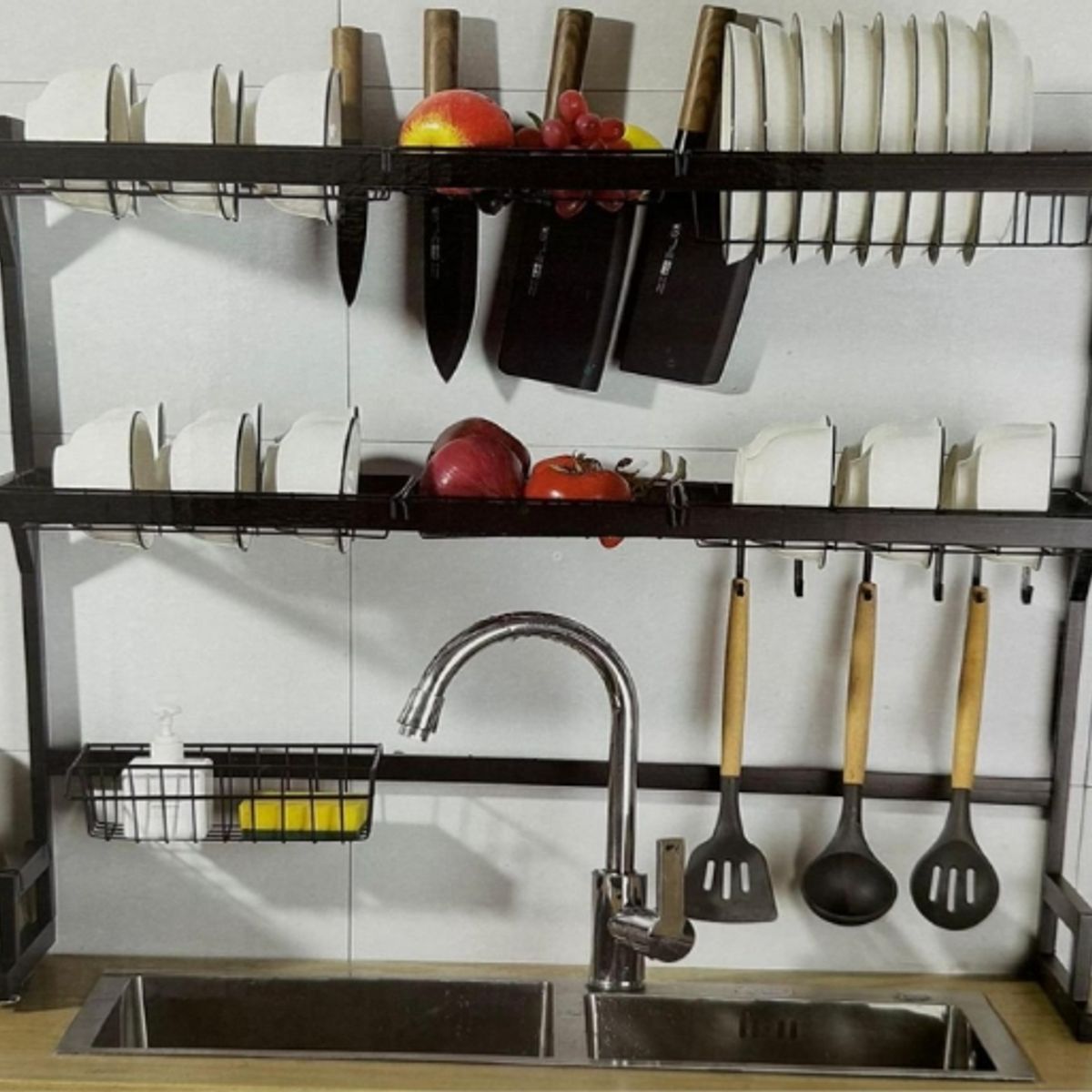 GENERICO - Secador Organizador Escurridor De Plato Loza 85Cm / 3 Niveles