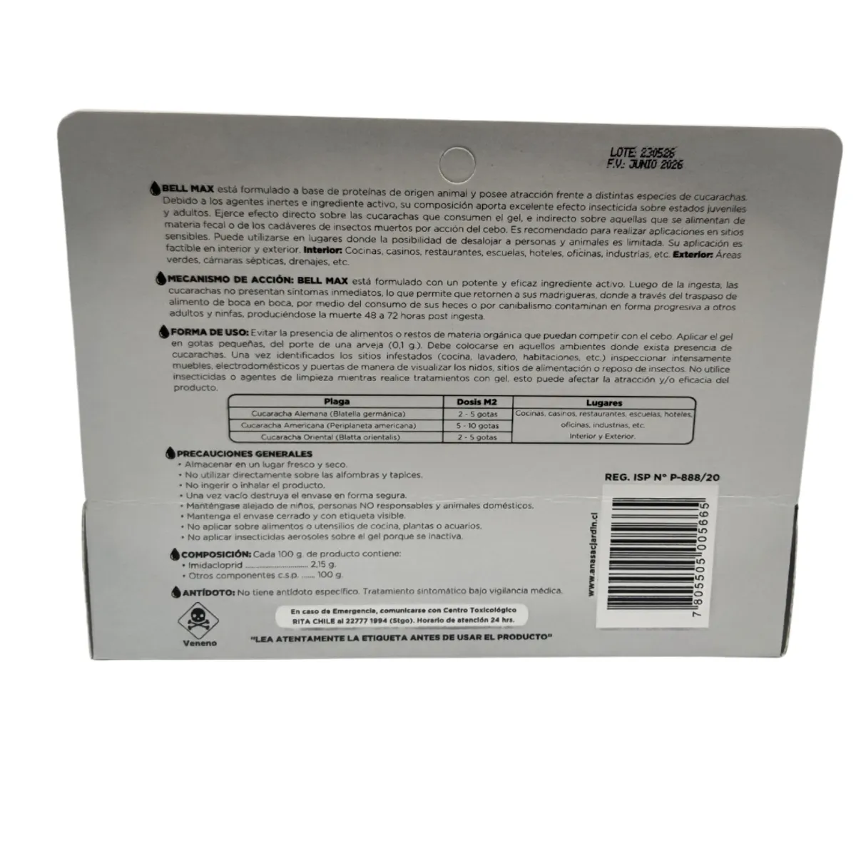 ANASAC - Bell Max Gel Para Cucarachas 6 Gr - Anasac