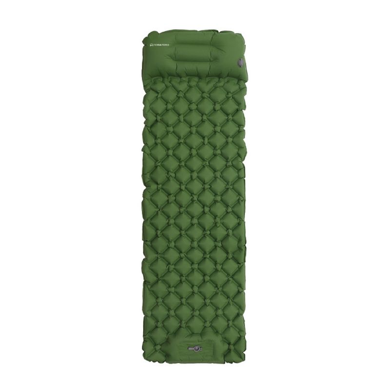 TERRA FORCE - MAT CAMPING CON INFLADOR INTEGRADO VERDE