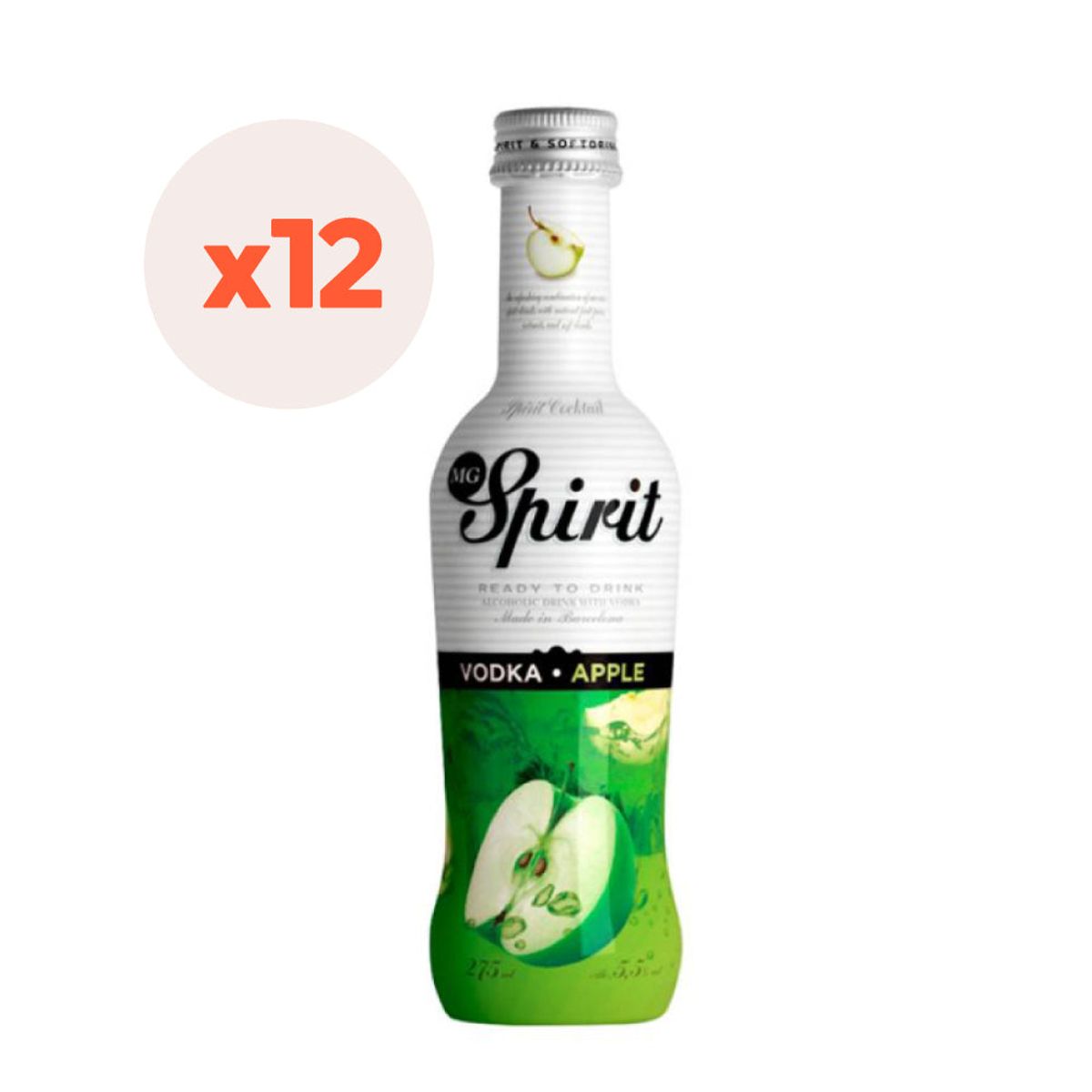 MG SPIRIT - 12x Vodka Spirit Apple 5,5º 275cc