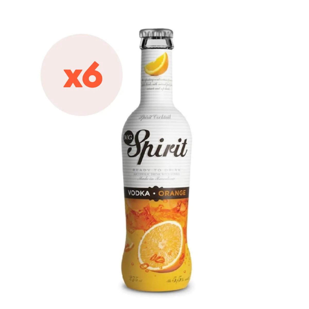 MG SPIRIT - 6x Vodka Spirit Orange 5,5º 275cc