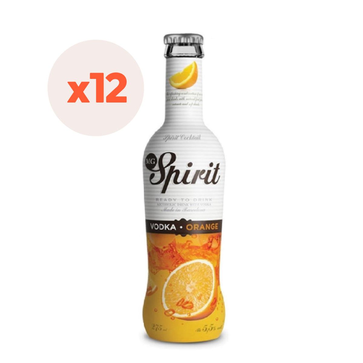 MG SPIRIT - 12x Vodka Spirit Orange 5,5º 275cc
