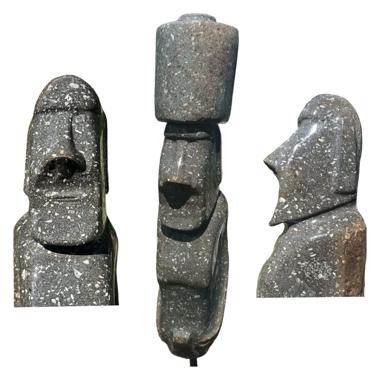 GENERICO - Moai Rano Raraku de piedra, 38cm, replica a escala 1 es a 33.-