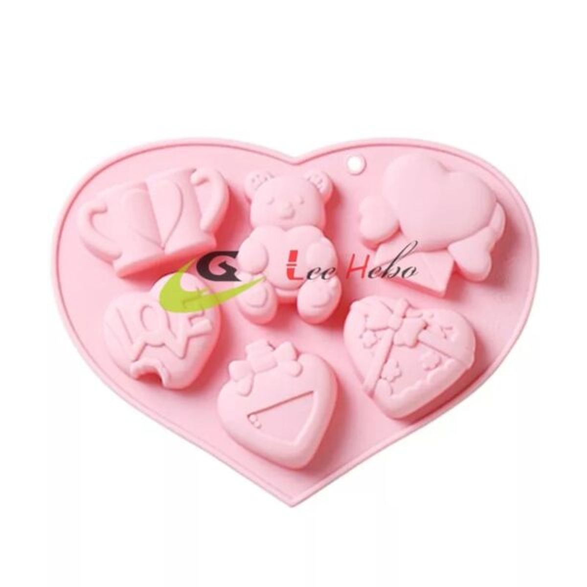 GENERICO - Molde Silicona Para Chocolate Forma Corazon Mini Osos