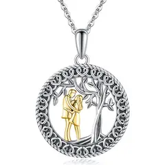 GENERICO - Collar pareja enamorados arbol de la vida Plata 925 joya mujer