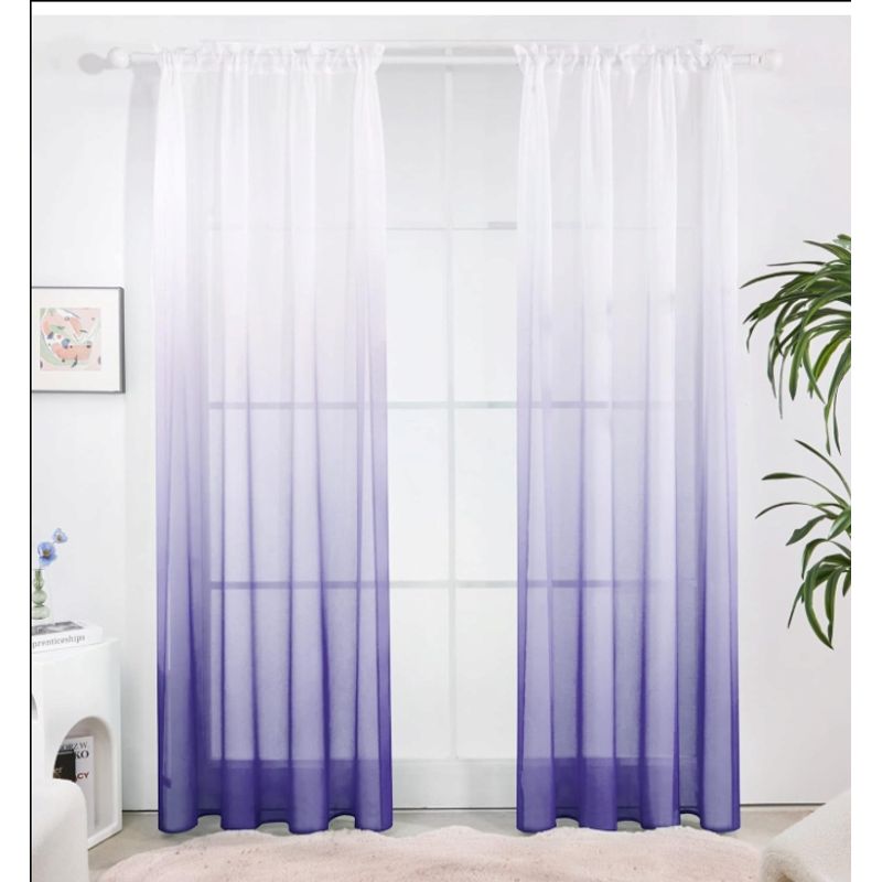 GENERICO - Pack de Cortinas Visillo-velo Clásico Liso 2 Paño 140x230cm
