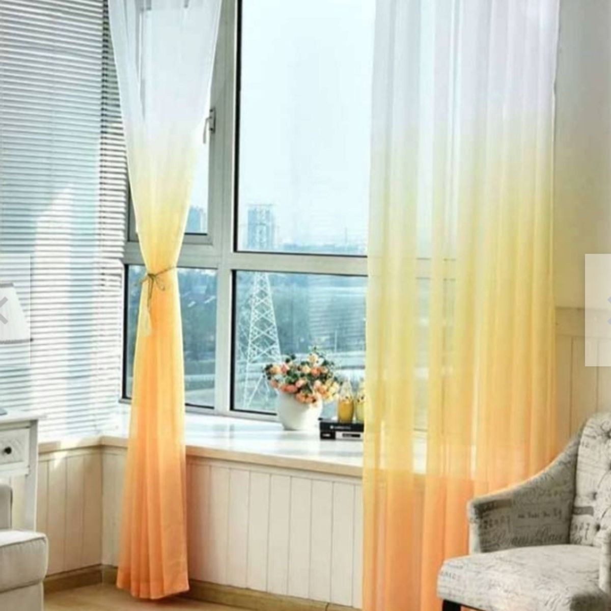 GENERICO - Pack de Cortinas Visillo-velo Clásico Liso 2 Paño 140x230cm